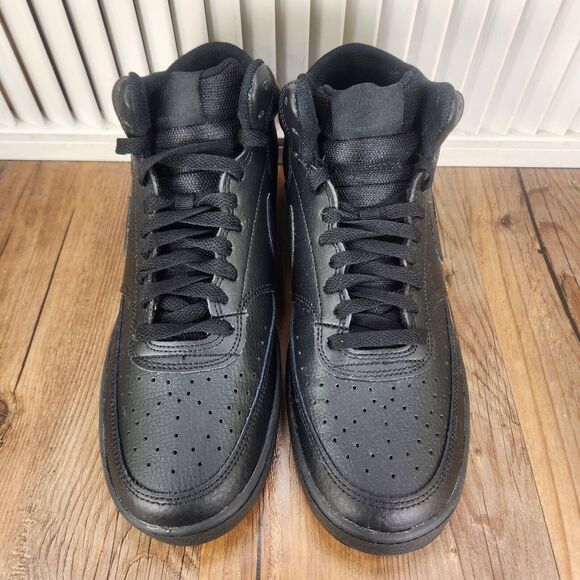 Nike Court Vision Mid Mens 8.5 Triple Black Basketball Sneakers Shoes CD5466-002 - Picture 8 of 9